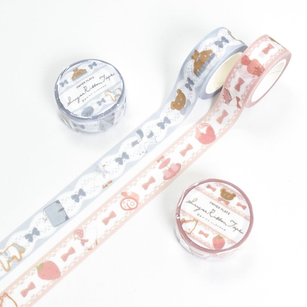 日本PAPIER PLATZ．飛松正一郎 糖霜緞帶紙膠帶 共2款