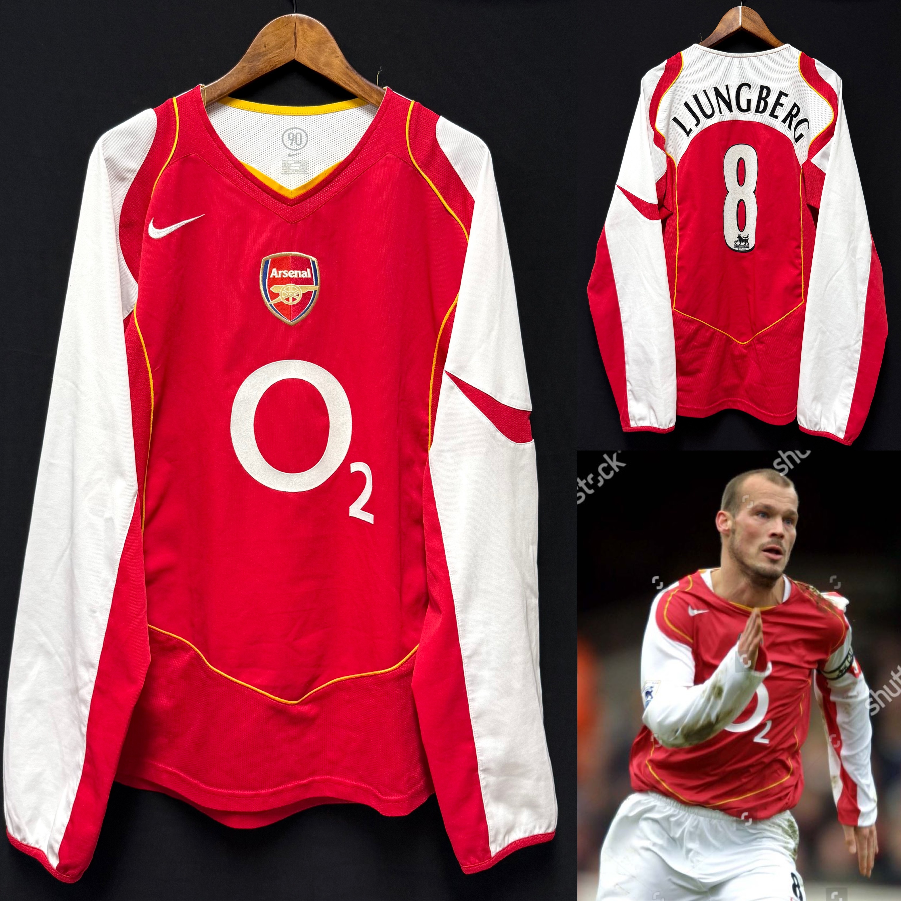 Arsenal 2004-2005 Nike L/S Home Shirt #8 LJUNGBERG