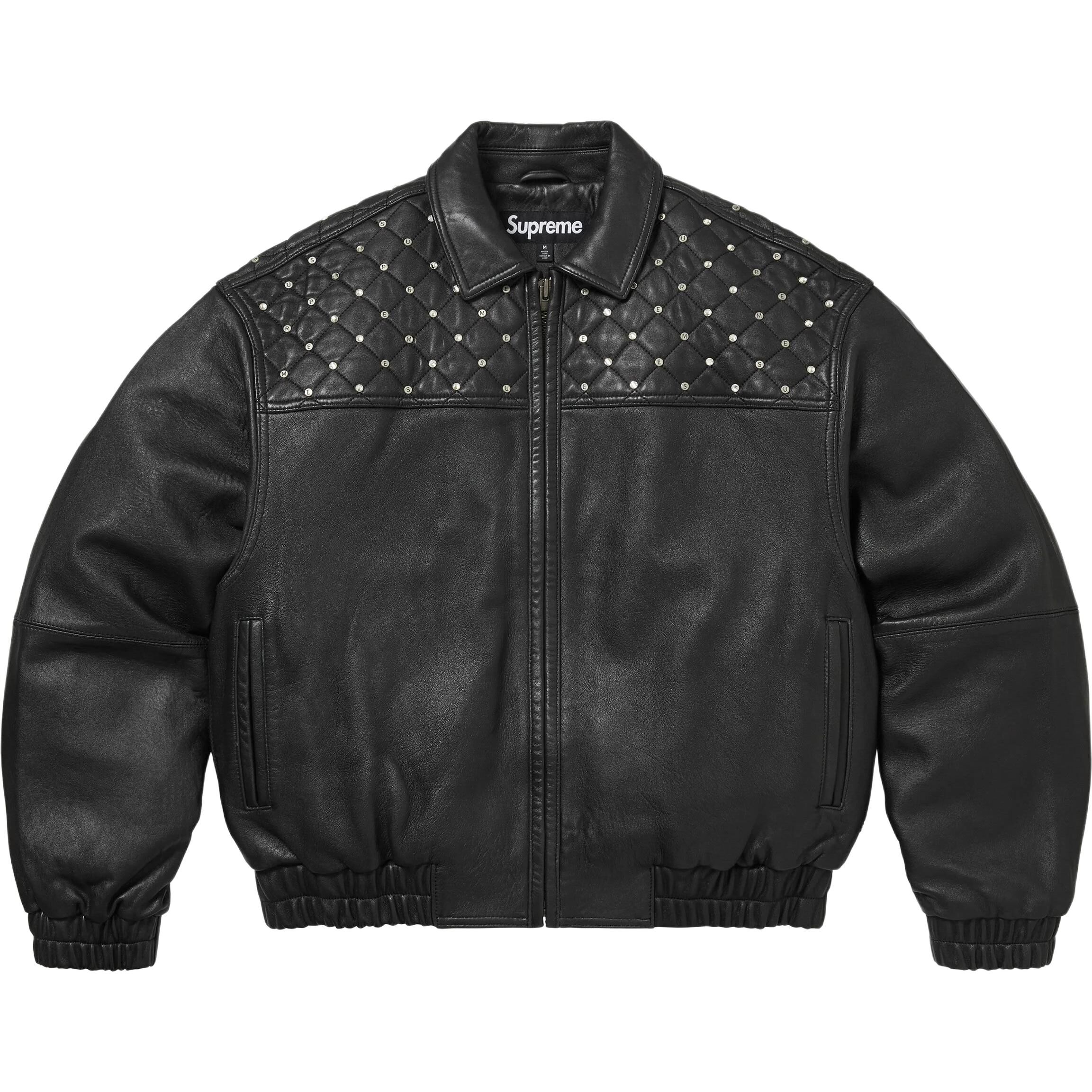 【代購】Supreme x Swarovski FW26 WEEK5 Studded Quilted Leather Jacket Unisex SUP-FW26-079