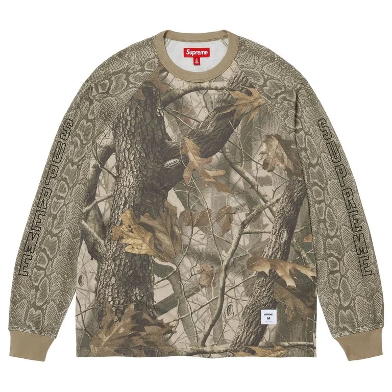 【代購】Supreme FW26 WEEK6 Wildlife Camo Raglan L/S Top T-Shirt Unisex SUP-FW26-062