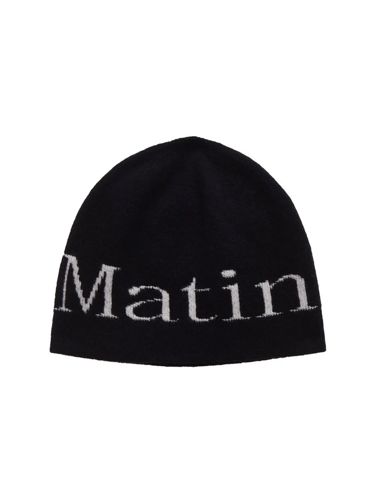 《限時團購優惠》MATIN KIM LOGO JACQUARD SHORT BEANIE