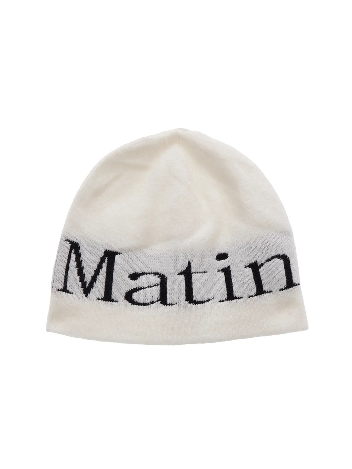 《限時團購優惠》MATIN KIM LOGO JACQUARD SHORT BEANIE