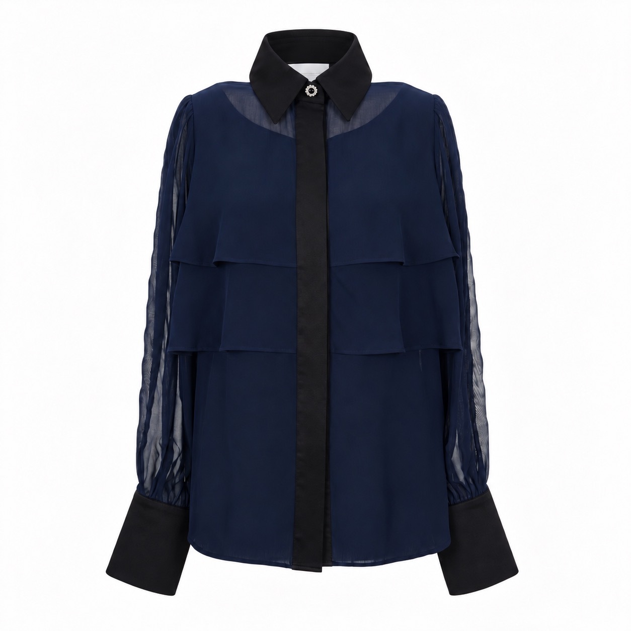 1EA1010-260 [EDWARD ACHOUR] Women Blouse Navy #110622/1146/15 (EU)