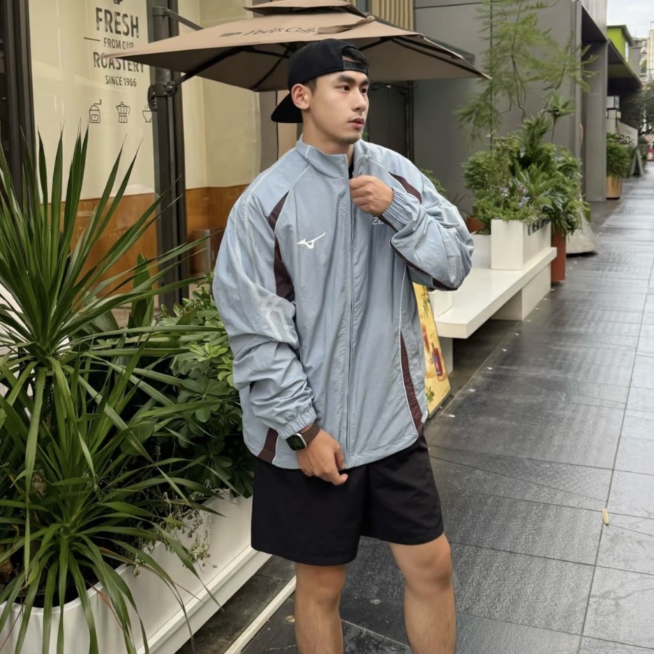 【代購】Mizuno 美津濃 美式街頭復古足球風拼接立領外套 男女同款 K2CE66EA