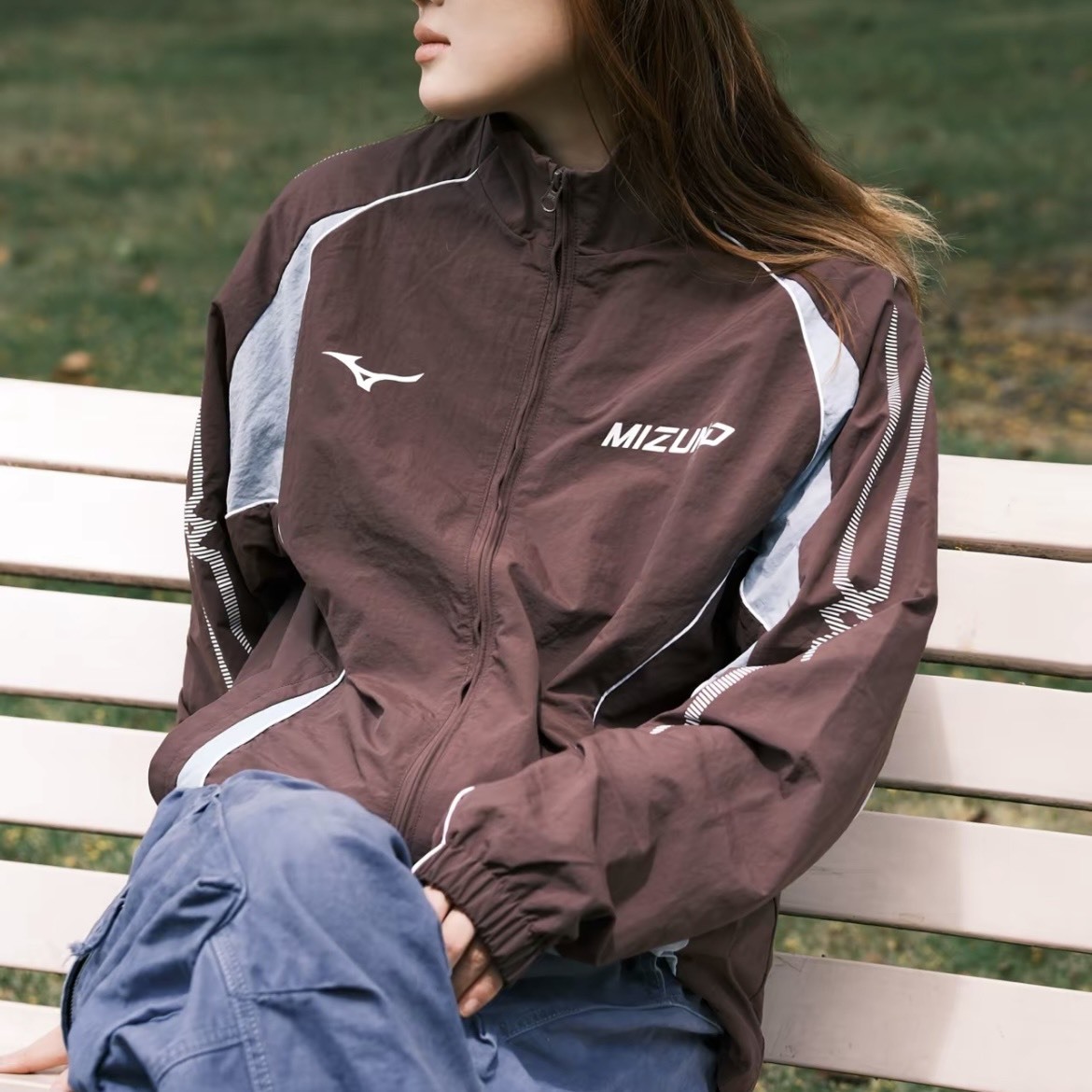 【代購】Mizuno 美津濃 美式街頭復古足球風拼接立領外套 男女同款 K2CE66EA
