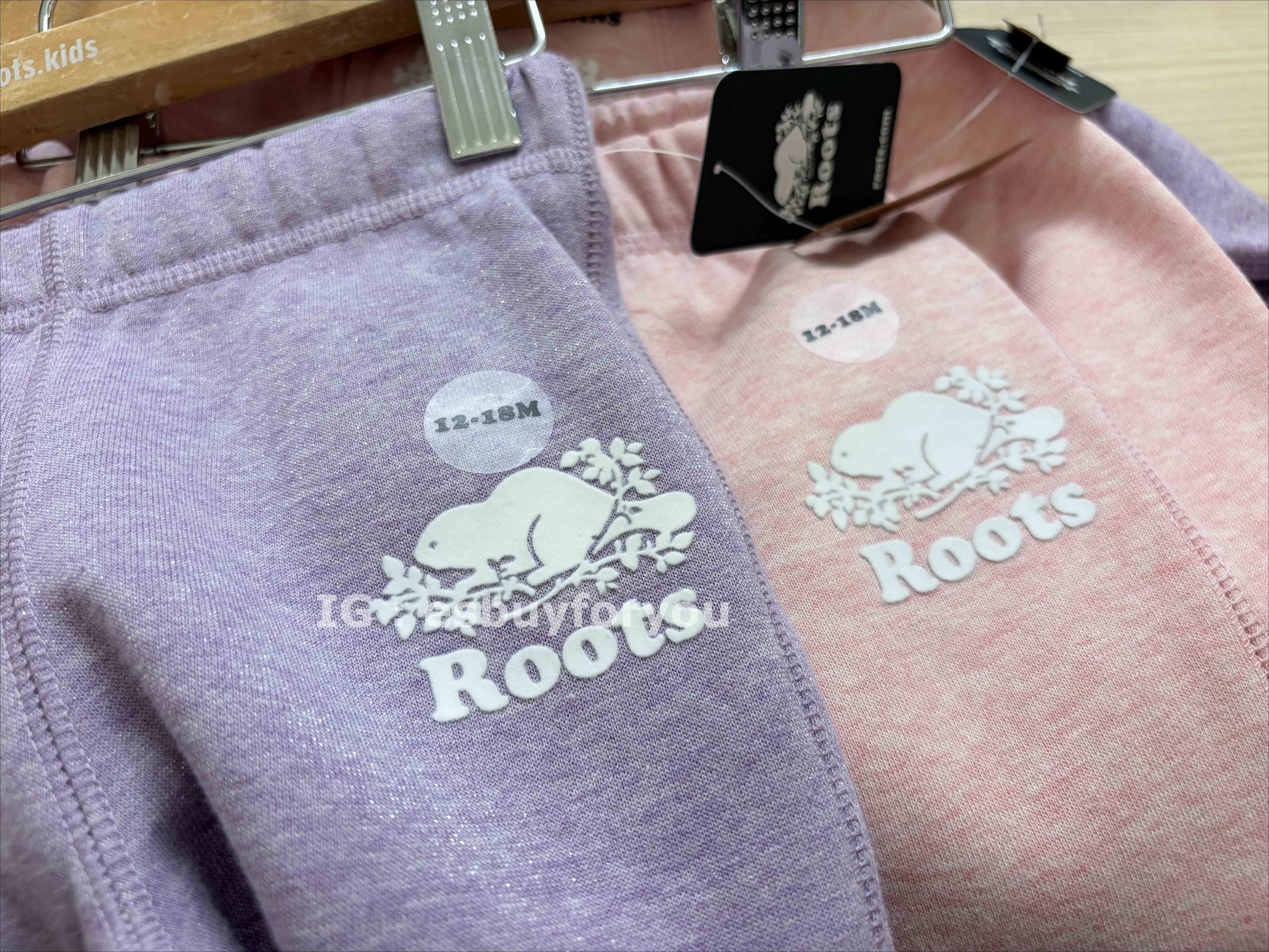 ROOTS 小女童/baby 金蔥系列 海狸 刷毛 縮口 棉褲 (2色)