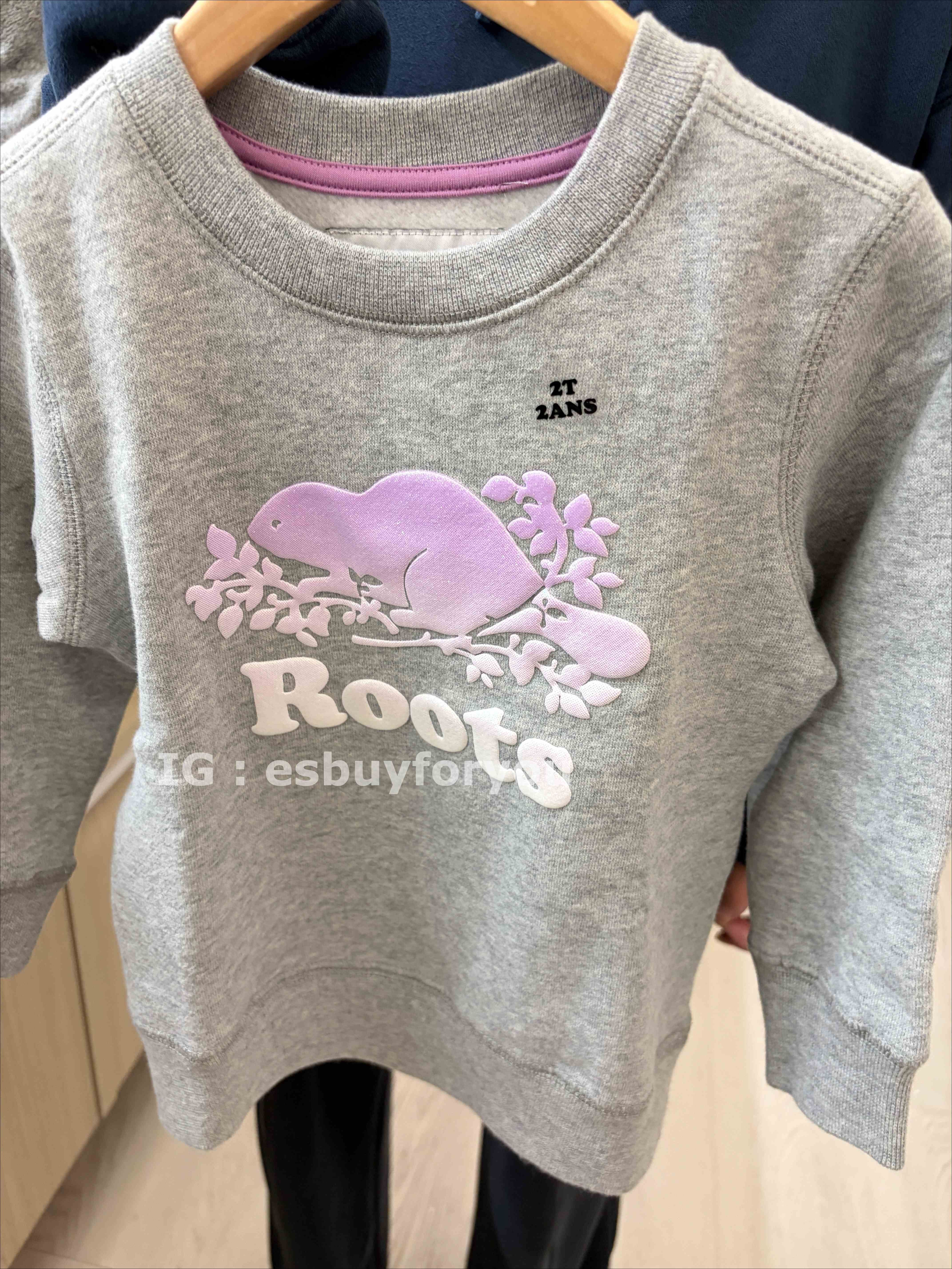 ROOTS 小女童/baby 閃亮海狸 刷毛 大學TEE