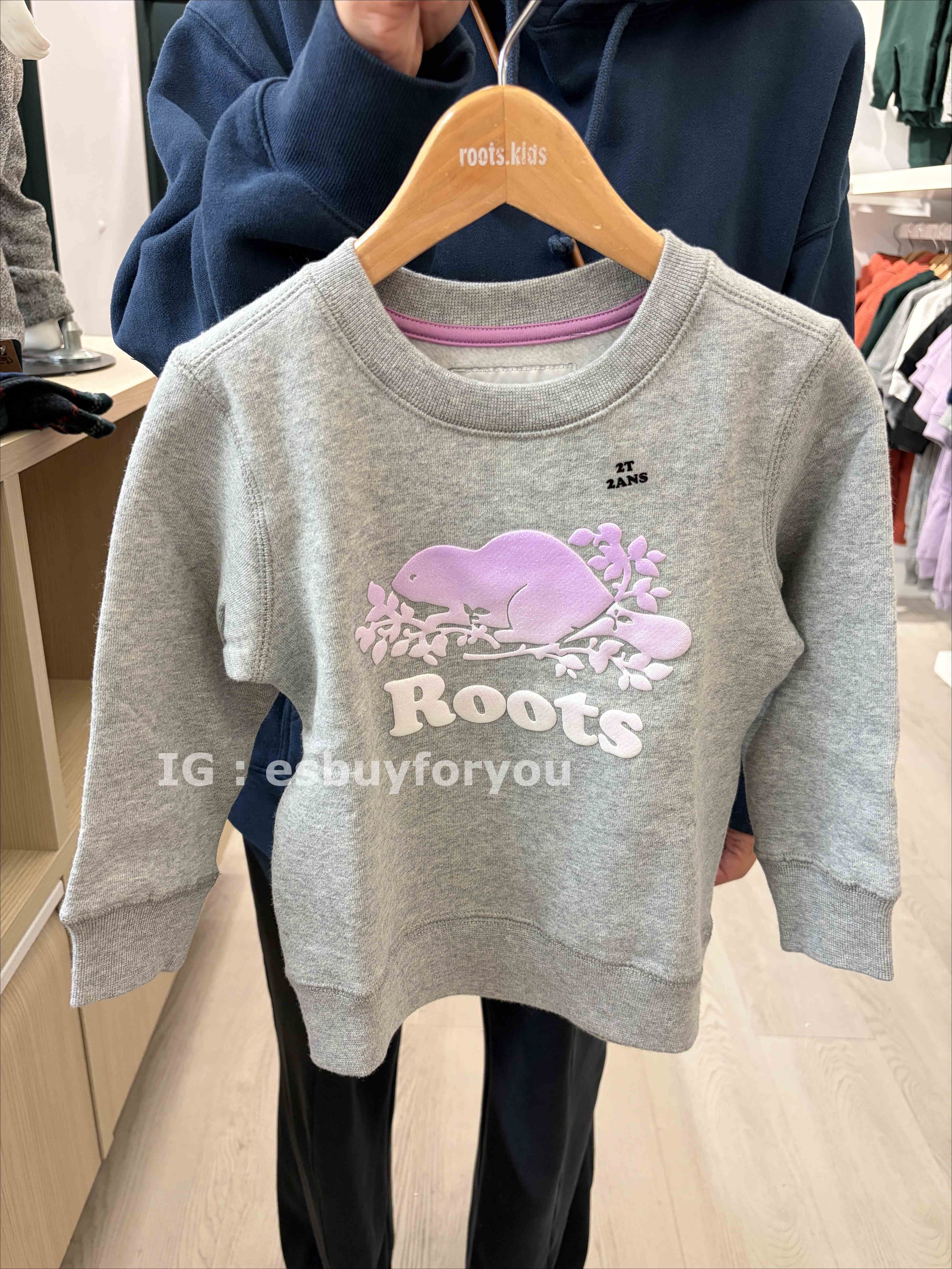 ROOTS 小女童/baby 閃亮海狸 刷毛 大學TEE