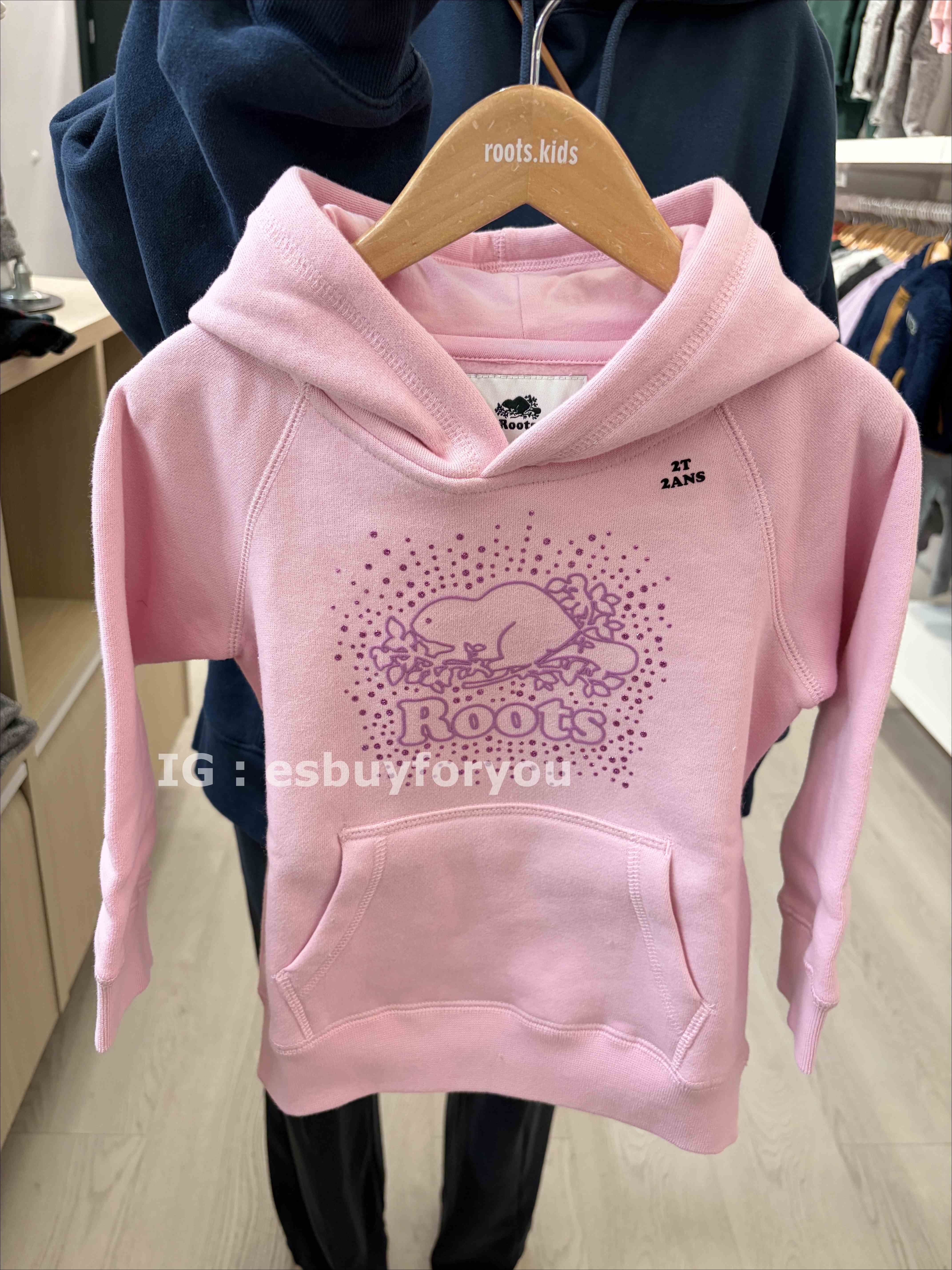 ROOTS 小女童 閃亮海狸 刷毛 帽TEE