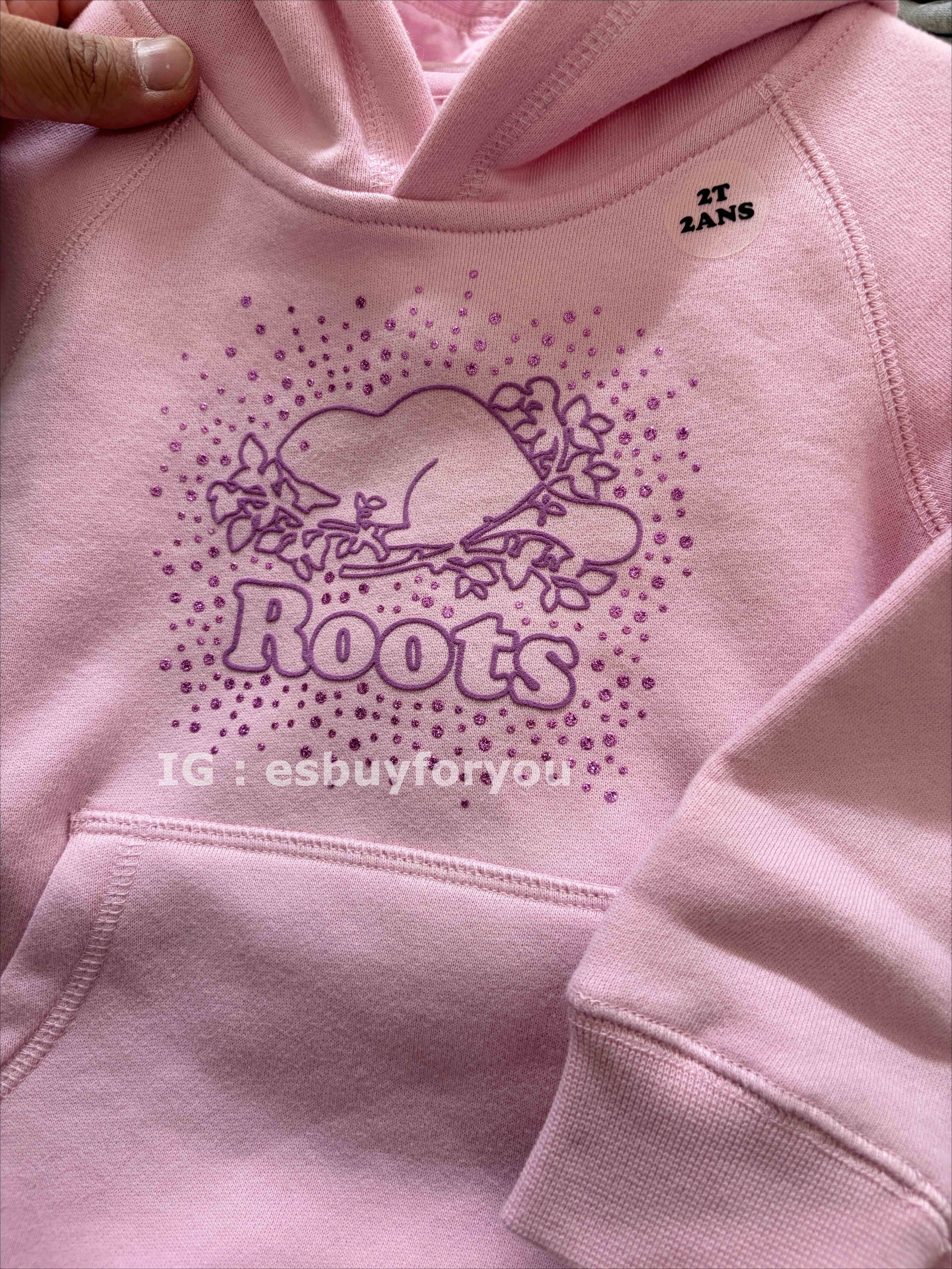 ROOTS 小女童 閃亮海狸 刷毛 帽TEE