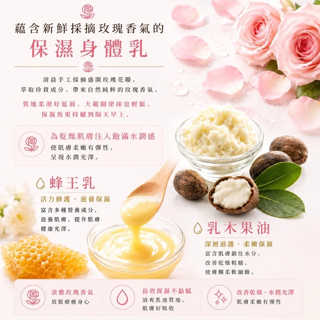 Naris-Mamoa玫瑰植萃保濕身體乳160ml (J2610 NA809)