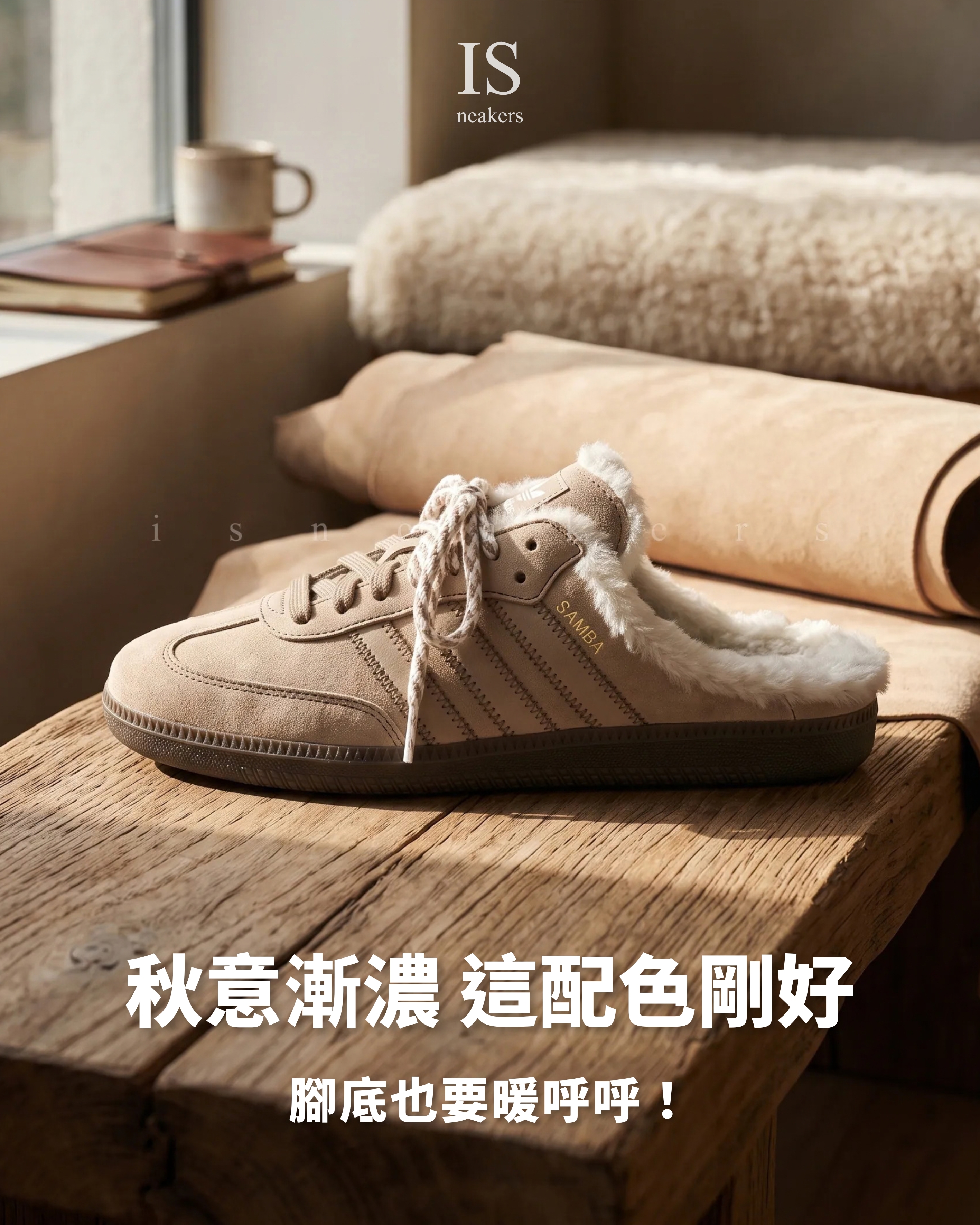 iSNEAKERS｜Adidas Originals Samba Mule "Fur-Line Beige" 米色 絨毛 穆勒鞋 HP5055
