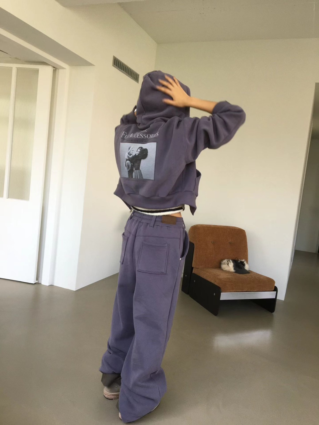 連帽背相片外套  長褲(分售)