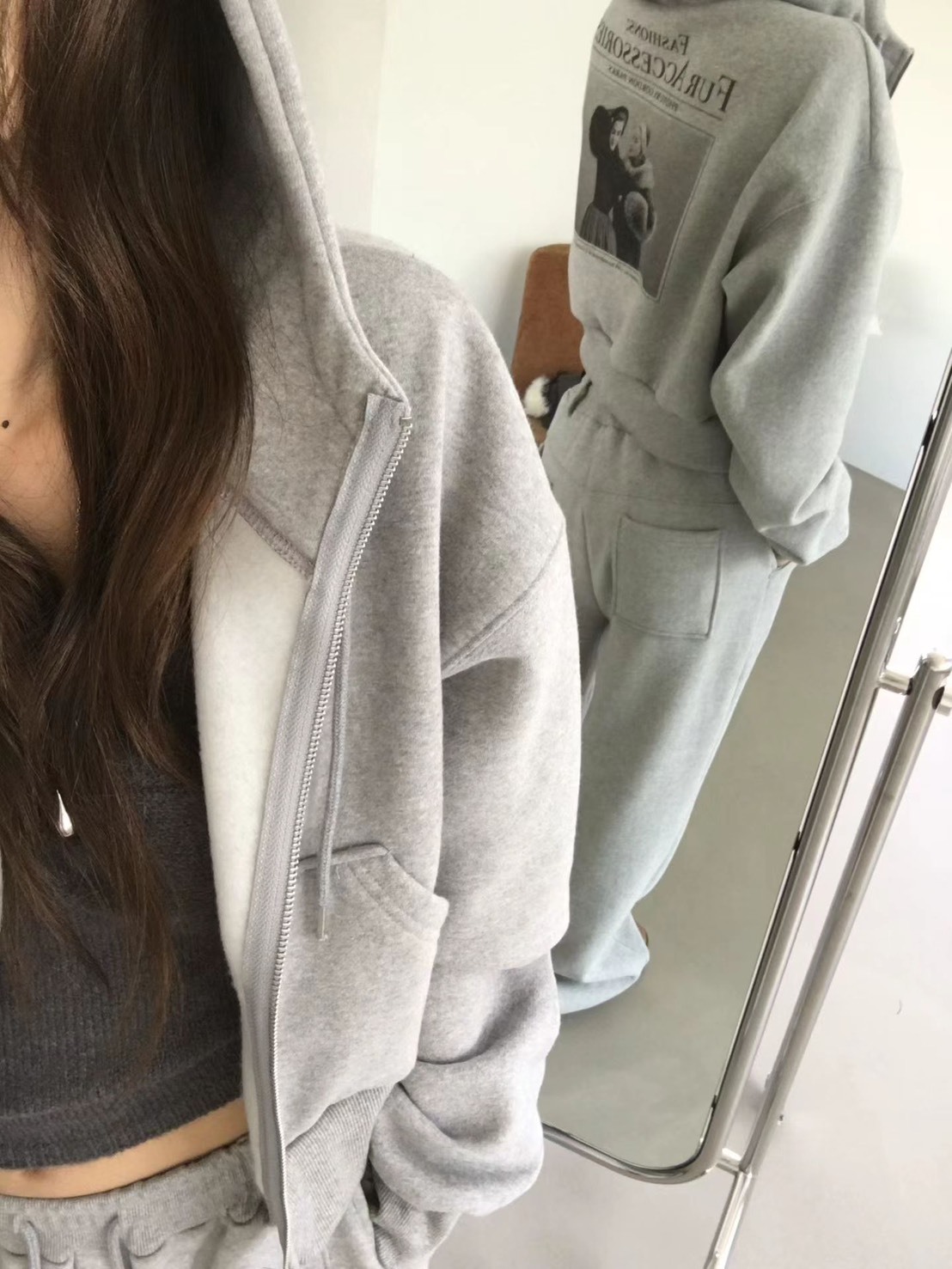 連帽背相片外套  長褲(分售)