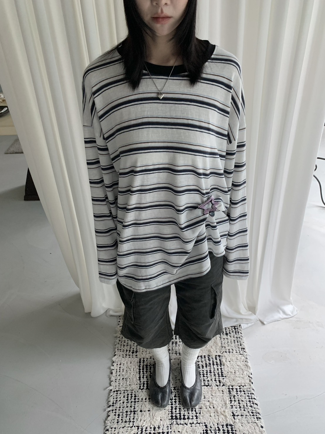 ISA_條紋控集合! 經典不膩撞色落肩寬鬆TEE_69053