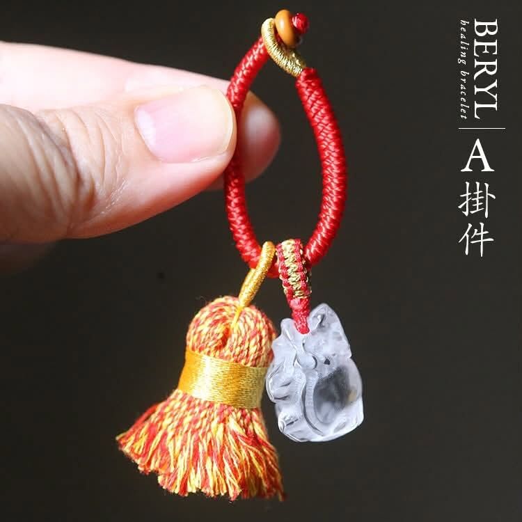 ＃母娘開光加持-印天然白水晶小龍龜掛件