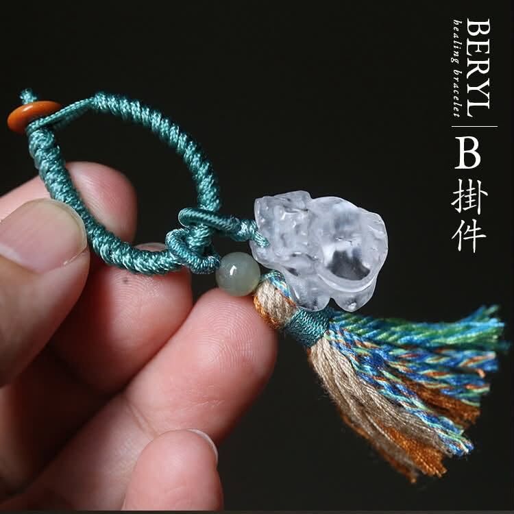 ＃母娘開光加持-印天然白水晶小龍龜掛件