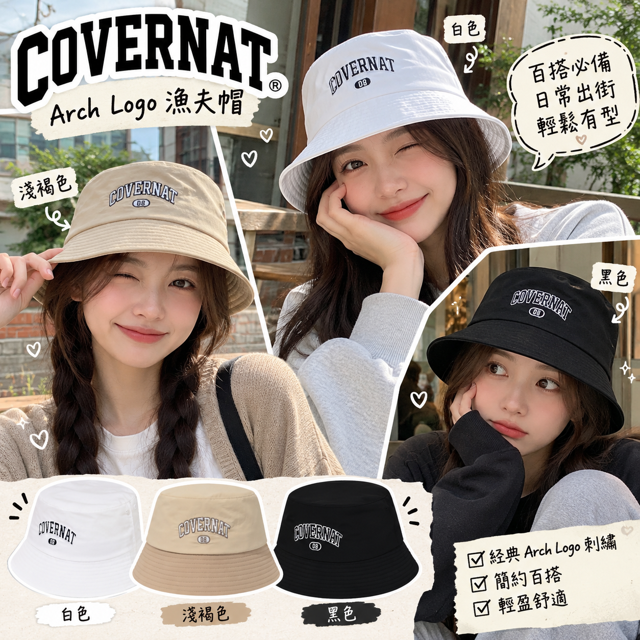 【預購】COVERNAT WKR092212 Arch Logo 漁夫帽