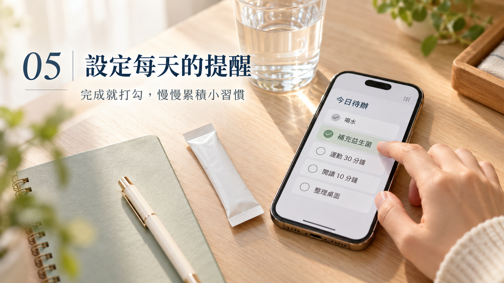 手機設定益生菌提醒
