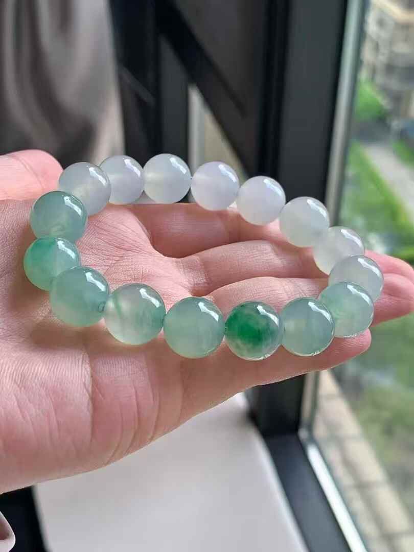 翡翠珠子手串,天然翡翠A玉, 緬甸玉, Jade, Jadeite