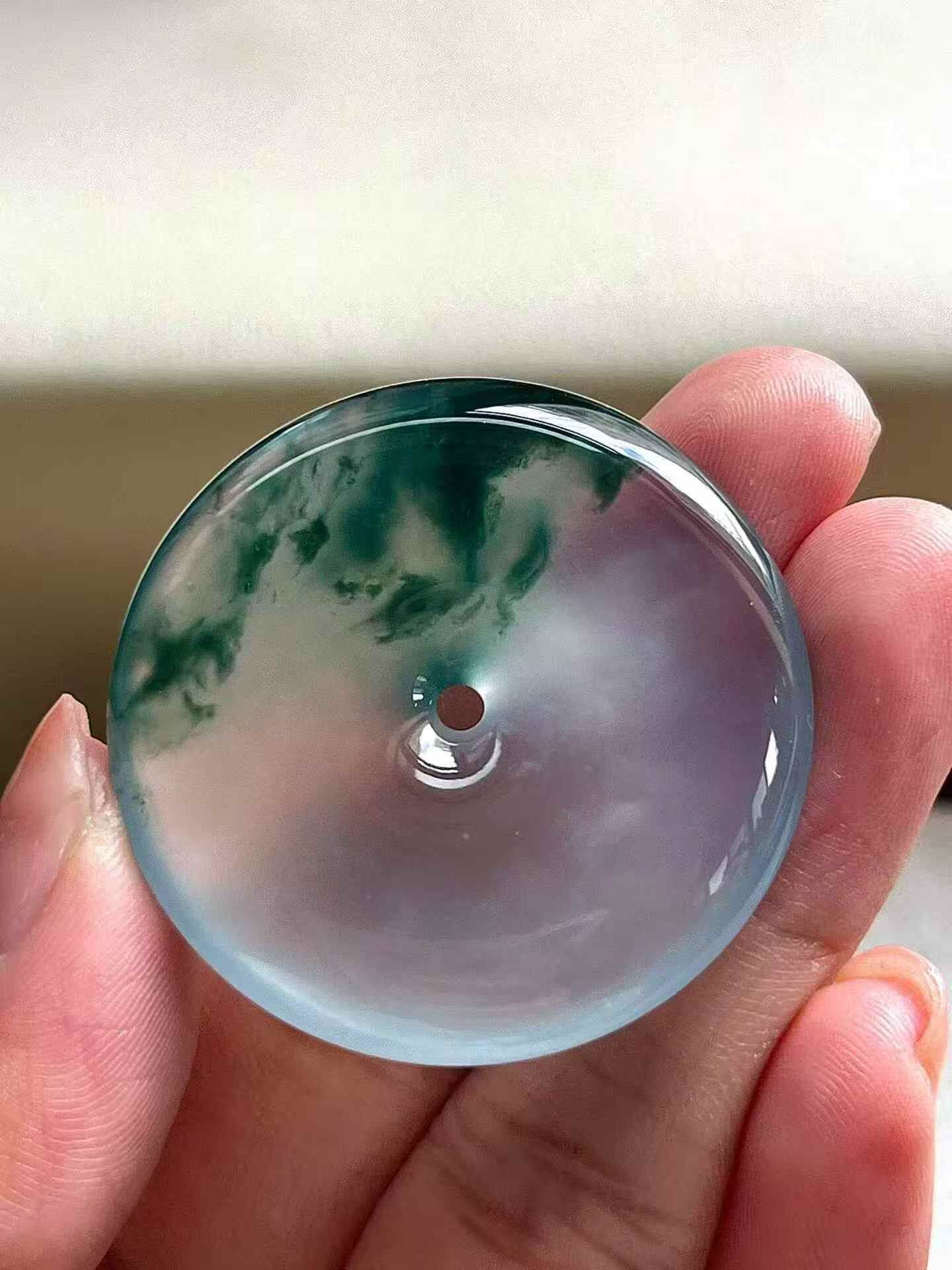 翡翠平安扣 (37.6mm直徑),天然翡翠A玉, 緬甸玉, Jade, Jadeite