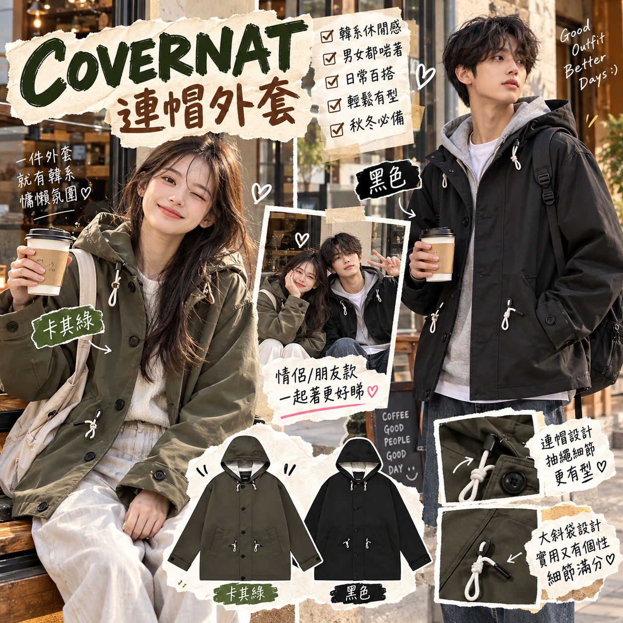 【預購】COVERNAT WKR092201 連帽外套