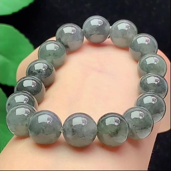 翡翠烏雞種手串 (12.7mm直徑),天然翡翠A玉, 緬甸玉, Jade, Jadeite