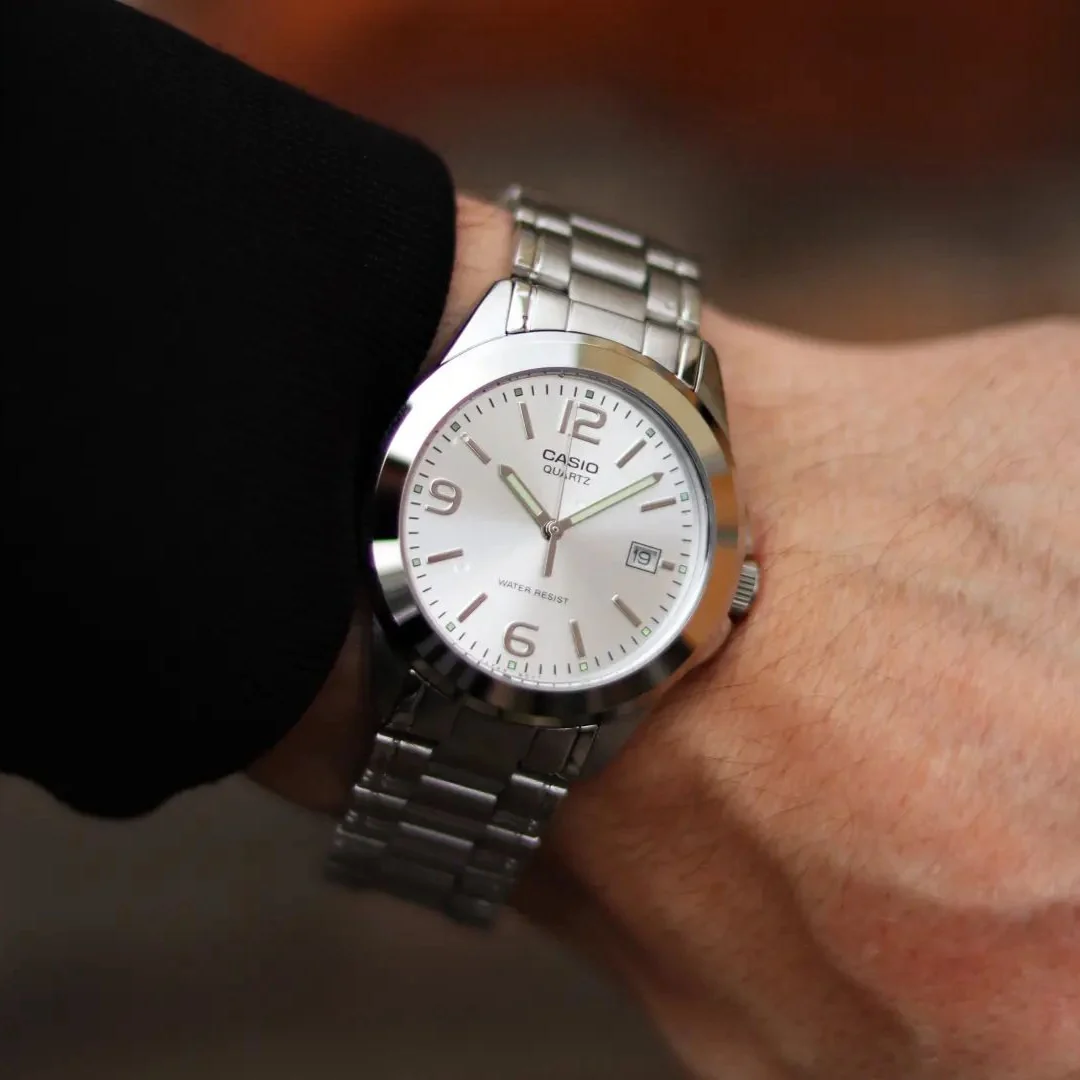 萬年鐘錶 - CASIO 卡西歐 簡約復古紳士不鏽鋼男錶 MTP-1215A-7A 錶徑38.4MM