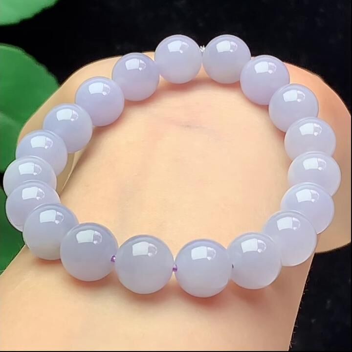 翡翠紫羅蘭手串 (9.8mm直徑),天然翡翠A玉, 緬甸玉, Jade, Jadeite