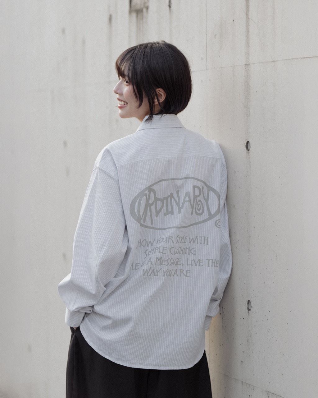 Ordinary 直紋LOGO襯衫