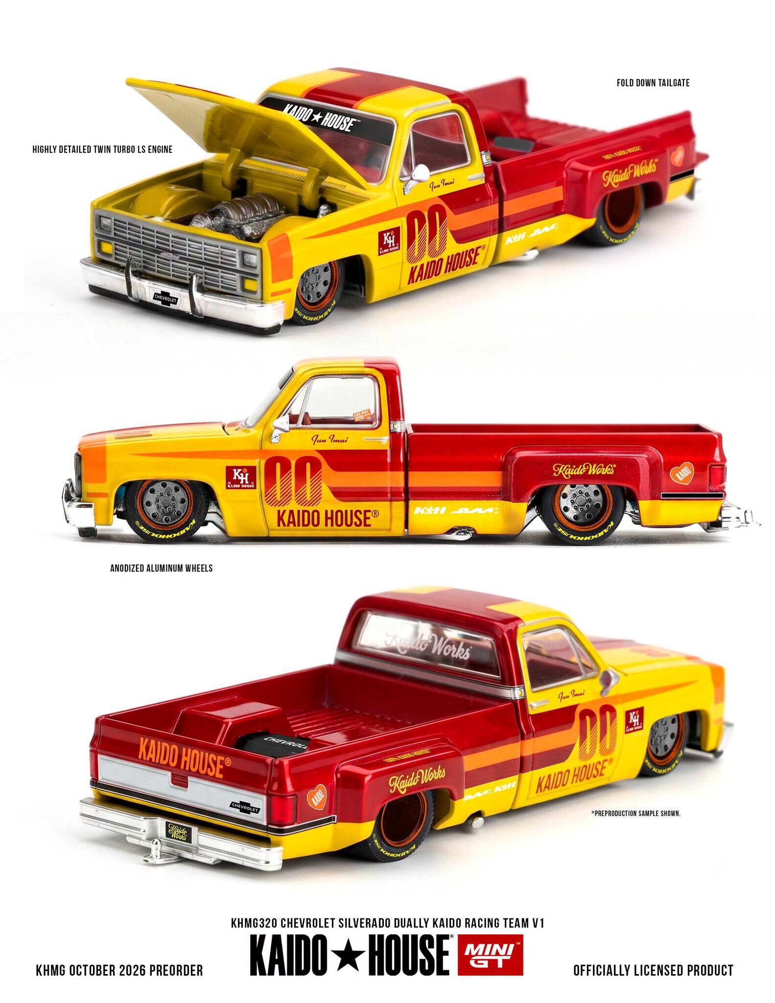 [Pre order] Mini GT #320 Chevrolet Silverado Dually Kaido Racing Team V1