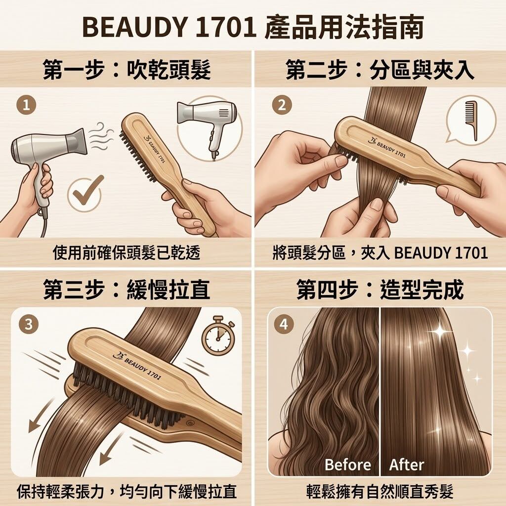 直髮豬鬃毛梳