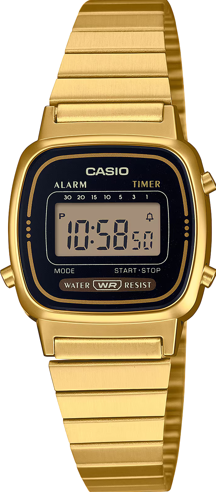 萬年鐘錶 - 卡西歐  CASIO 復古金色電子錶 / 女錶 LA670WGA-1 錶徑 24.6MM