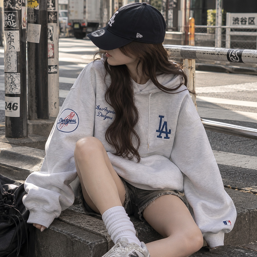 MLB 美國職棒大聯盟 美式 經典LOGO 連帽 刷毛 帽T 四色 (男/女同款)