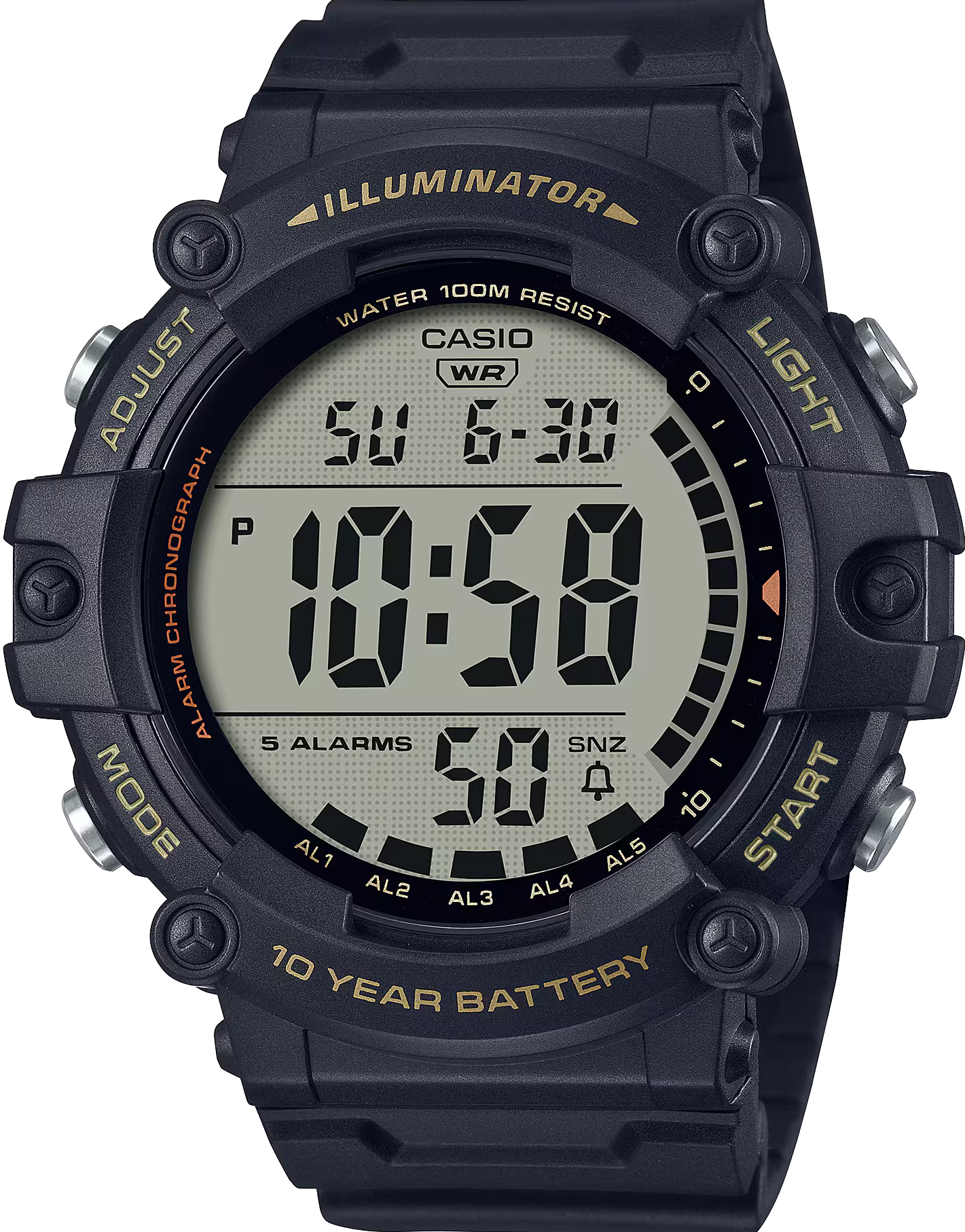 萬年鐘錶 - CASIO 卡西歐 大鏡面經典運動電子錶 AE-1500WHX-1A 錶徑51.3MM