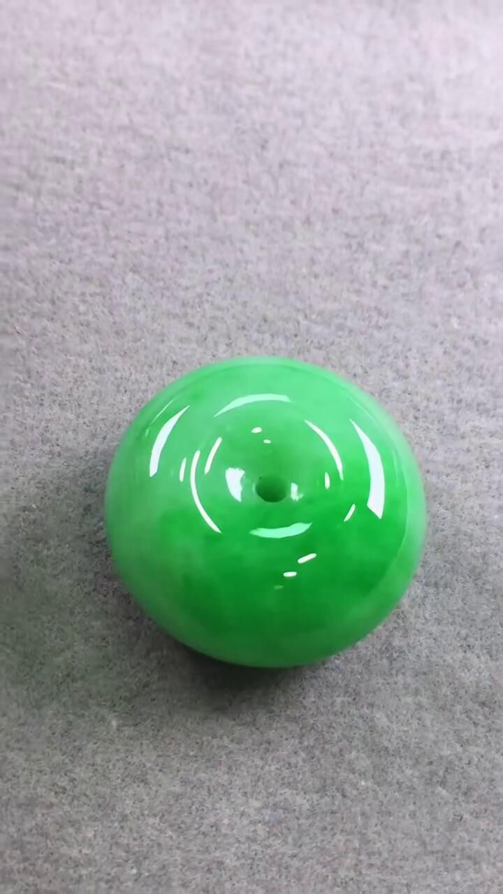 翡翠辣陽綠平安扣 (18mm直徑),天然翡翠A玉, 緬甸玉, Jade, Jadeite