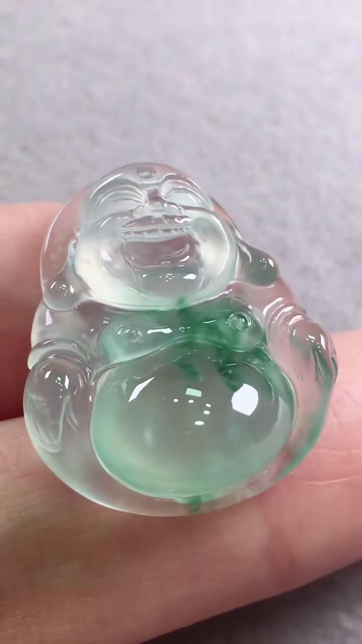 翡翠玻璃種佛公,天然翡翠A玉, 緬甸玉, Jade, Jadeite