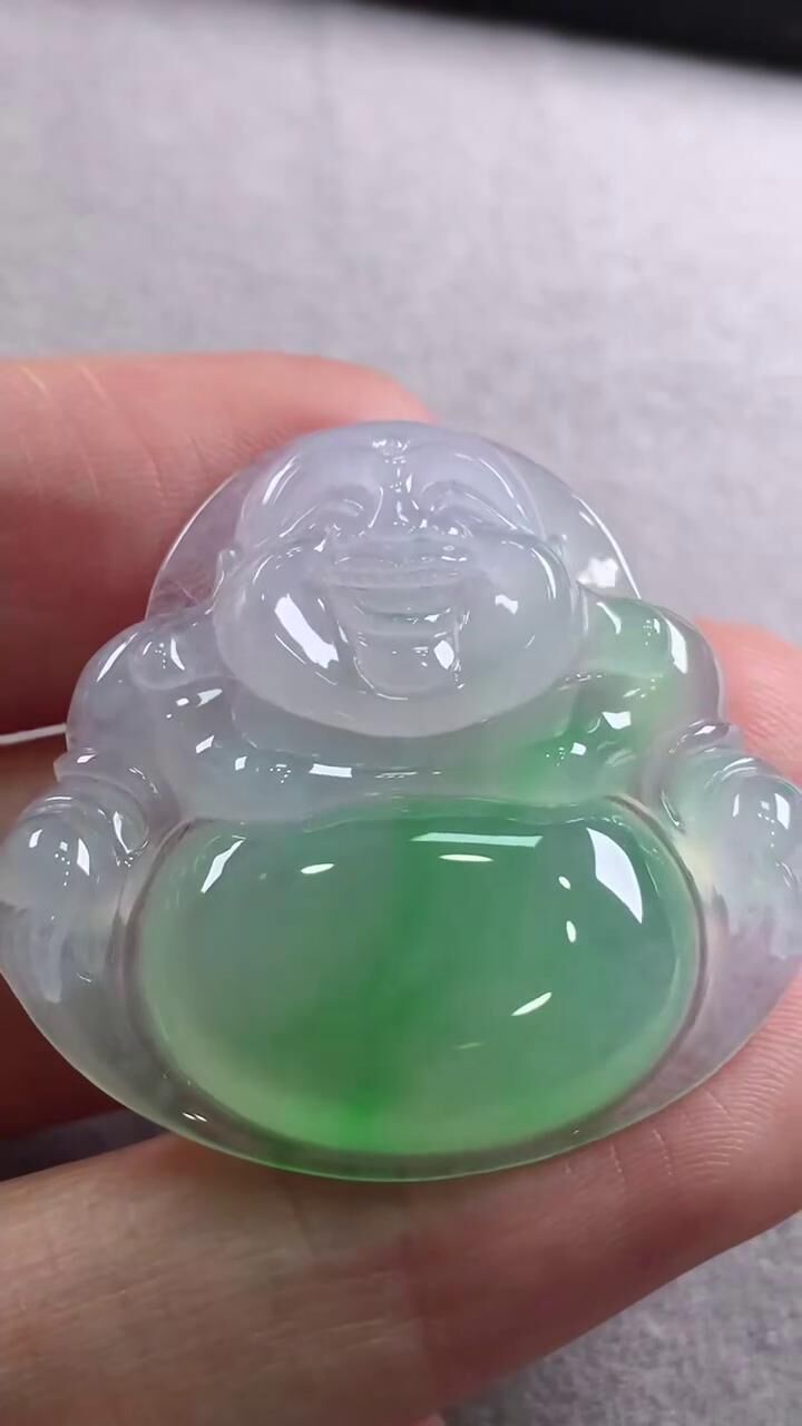 翡翠飄綠佛公,天然翡翠A玉, 緬甸玉, Jade, Jadeite
