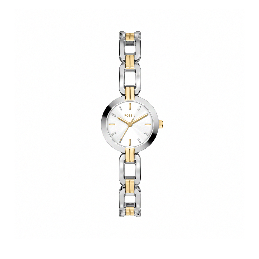 Kerrigan 典雅鎖鏈時尚女錶 金色/銀色不鏽鋼錶帶 24 MM BQW8075