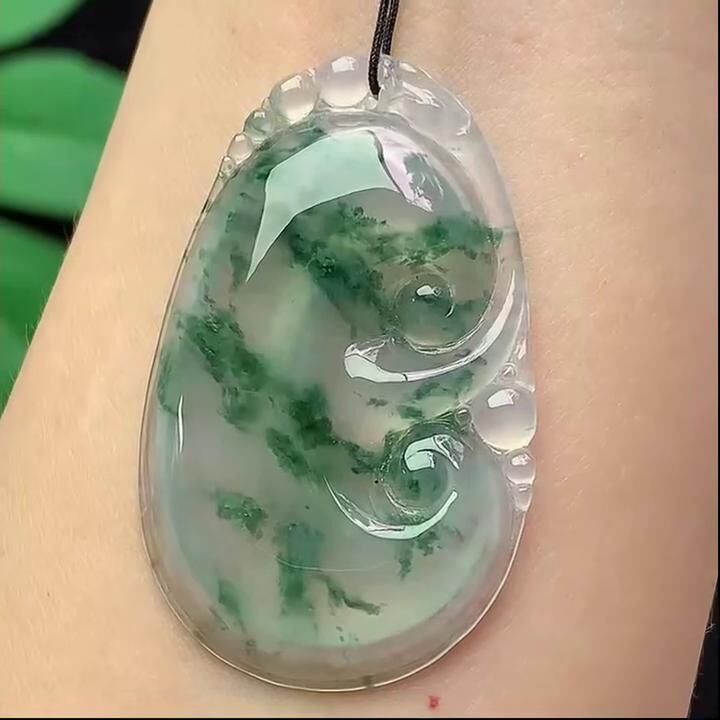 翡翠冰種飄花如意,天然翡翠A玉, 緬甸玉, Jade, Jadeite