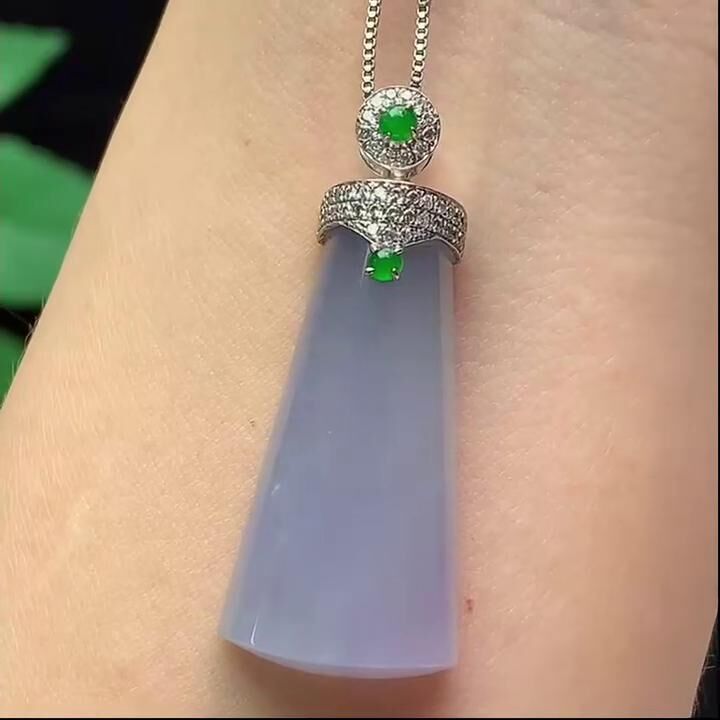 翡翠紫羅蘭無事牌,天然翡翠A玉, 緬甸玉, Jade, Jadeite