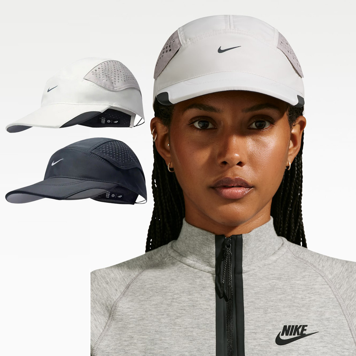 NIKE FLY TECH CAP 黑色 灰色 輕量 網布 透氣 可調節 軟帽 慢跑 運動帽【IU6826】