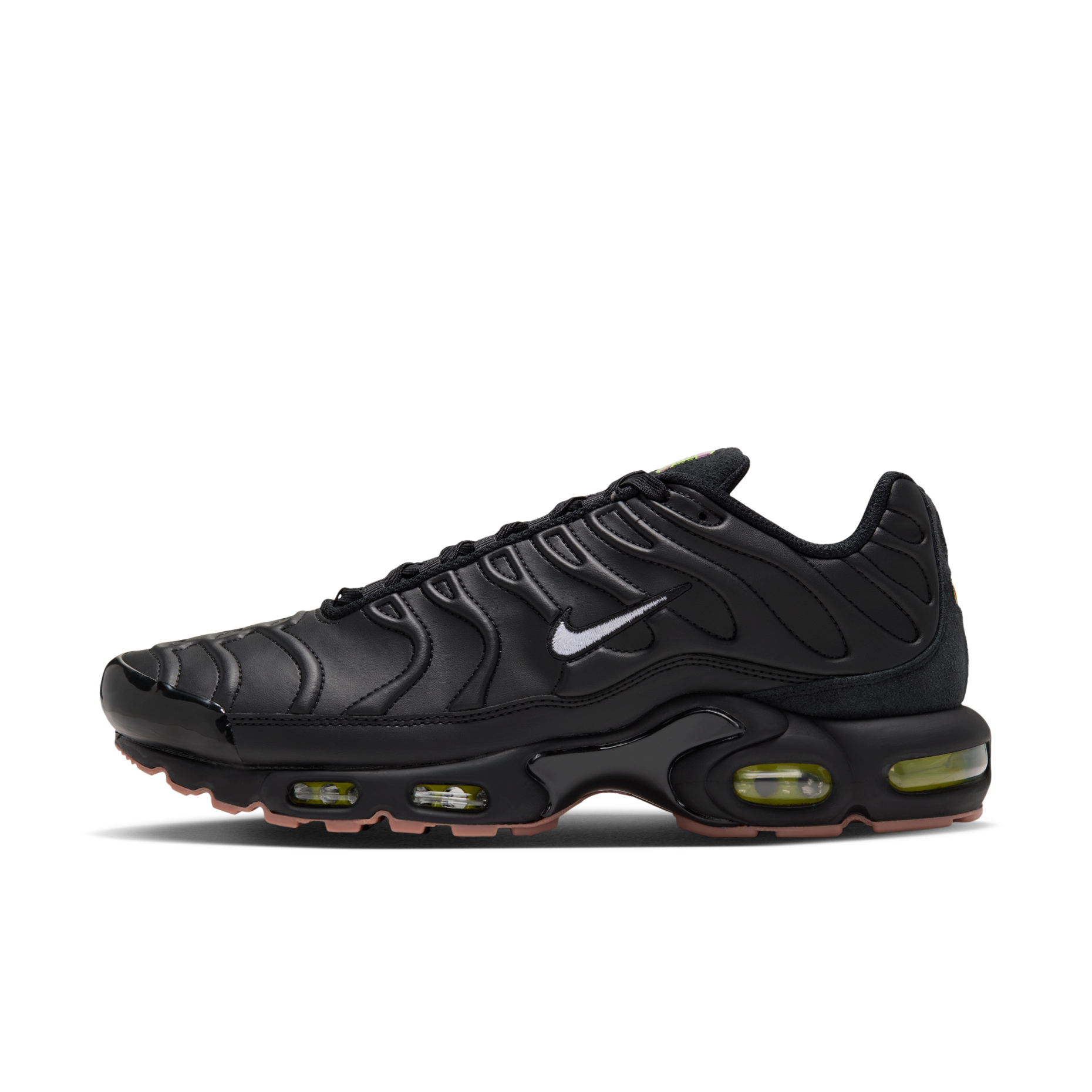 男鞋 NIKE AIR MAX PLUS 'Premier' 黑皮革 黑膠底 全氣墊 慢跑鞋【IQ6607-001】