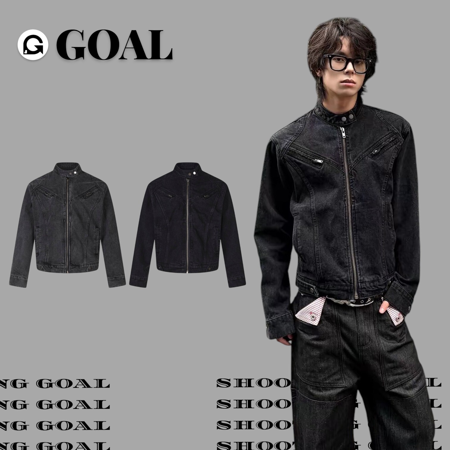(GOAL)立領解構水洗工裝夾克外套 2601