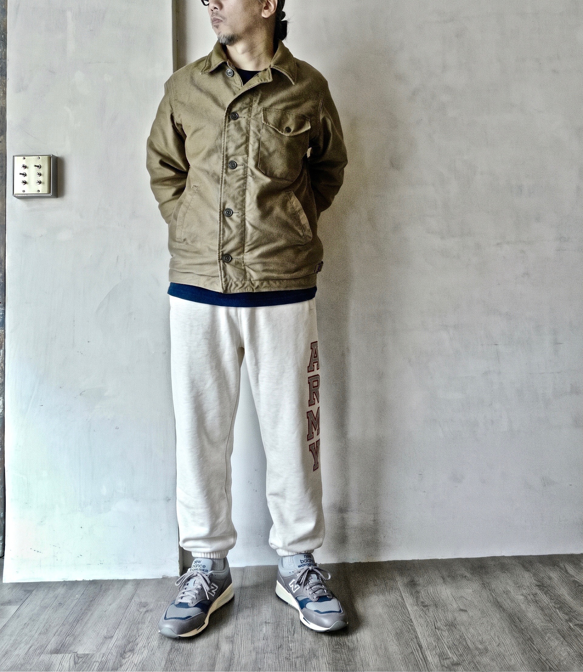 HOUSTON REFLECTOR PRINT SWEAT PANTS / white