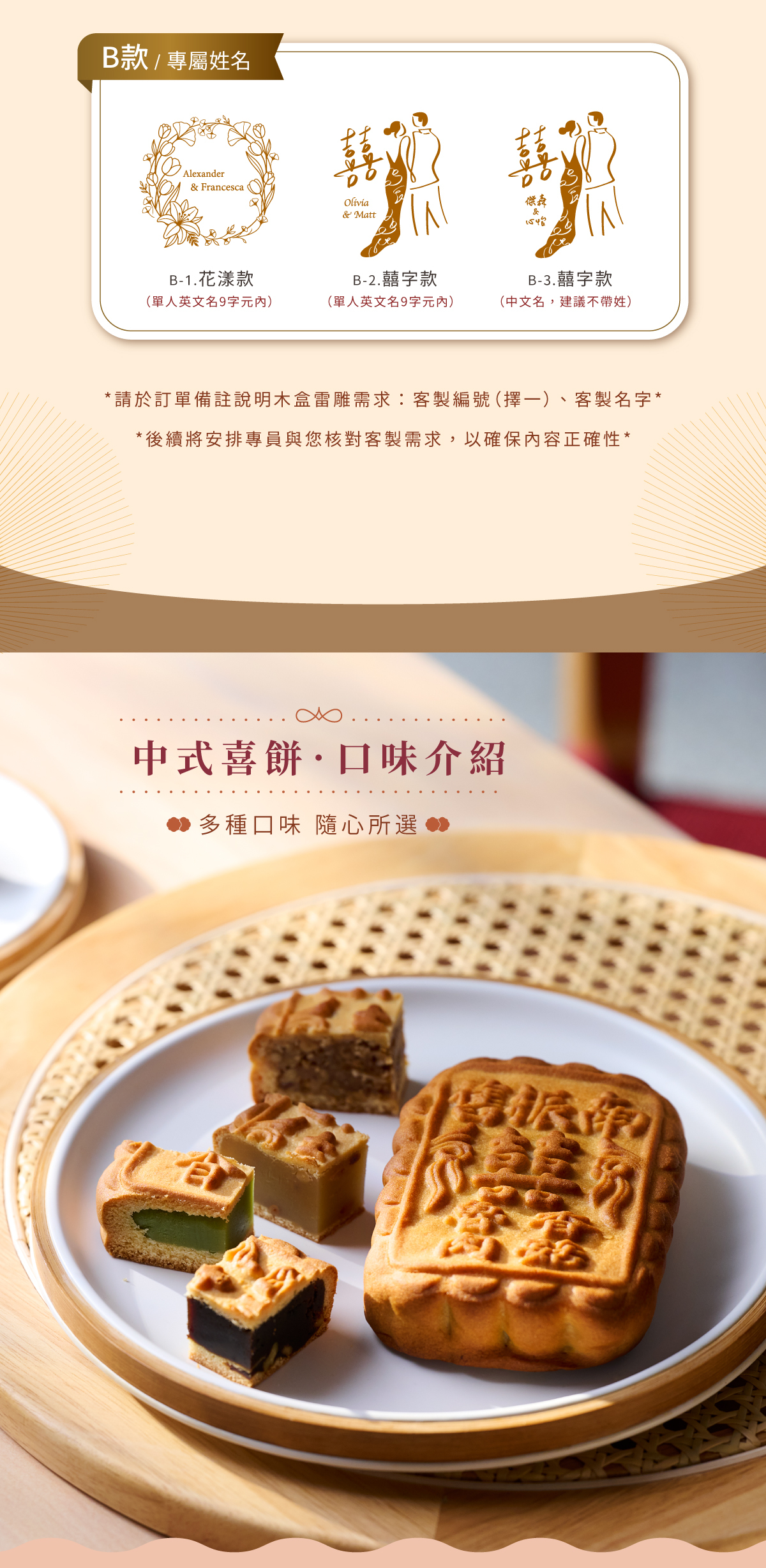 雙囍禮盒客製木盒款口味介紹
