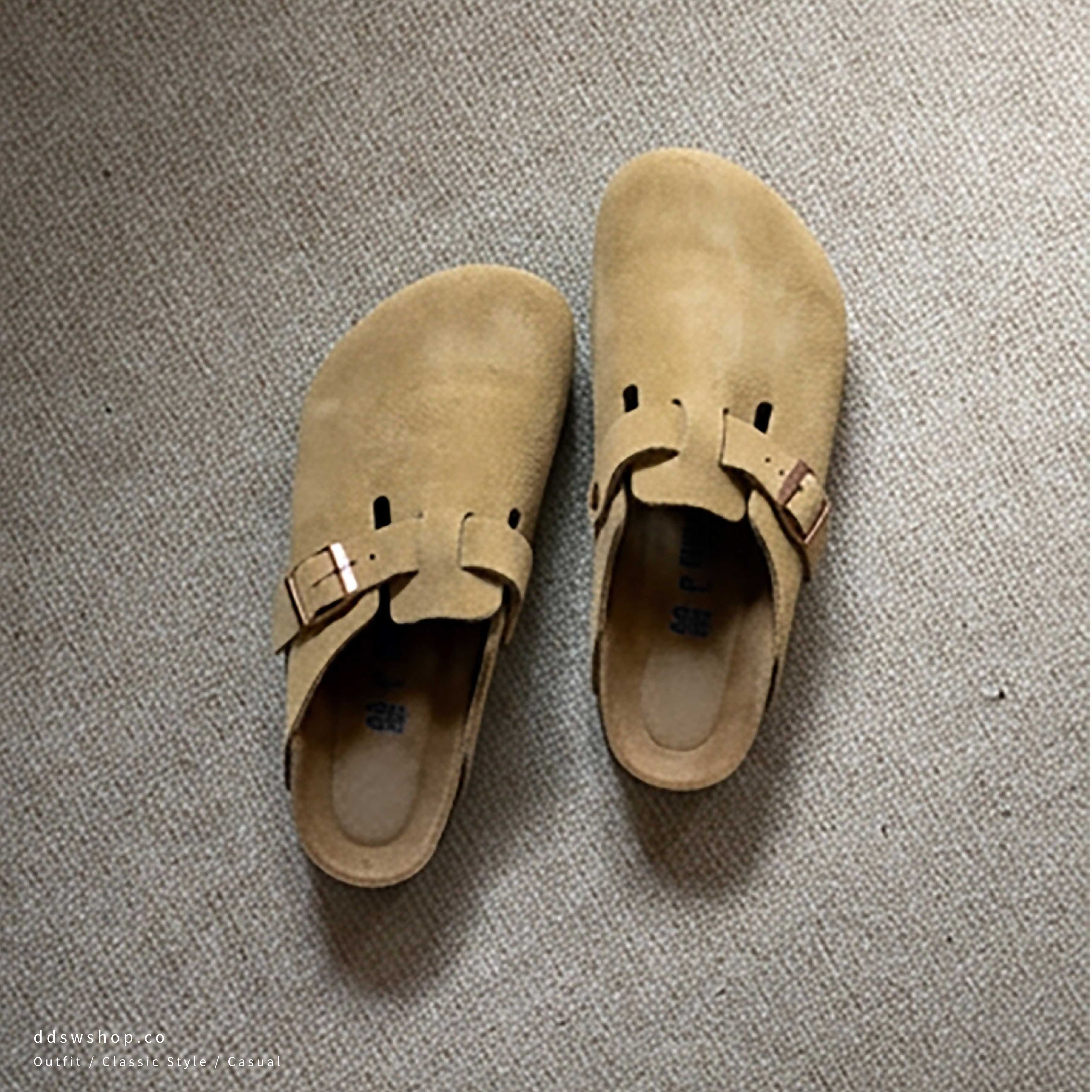 "現貨" Birkenstock Boston suede clogs "Latte Cream"