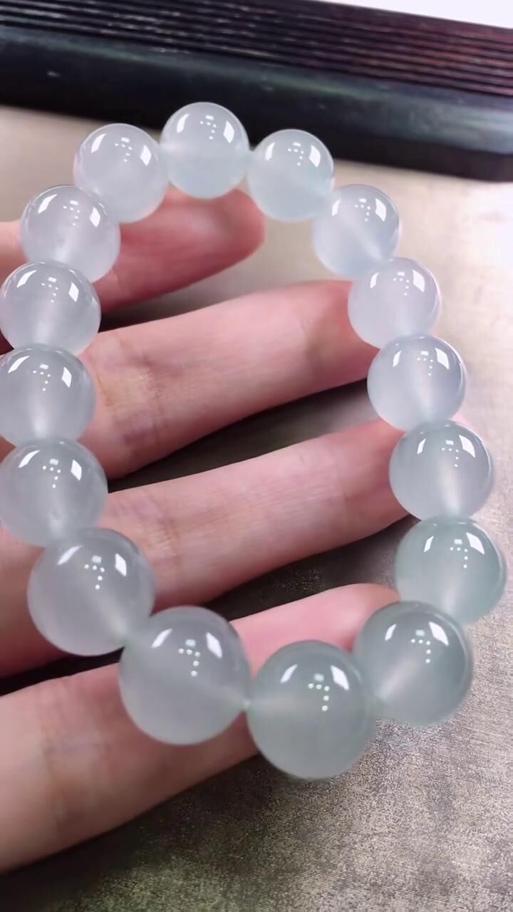 翡翠冰潤大珠手串 (12mm直徑),天然翡翠A玉, 緬甸玉, Jade, Jadeite