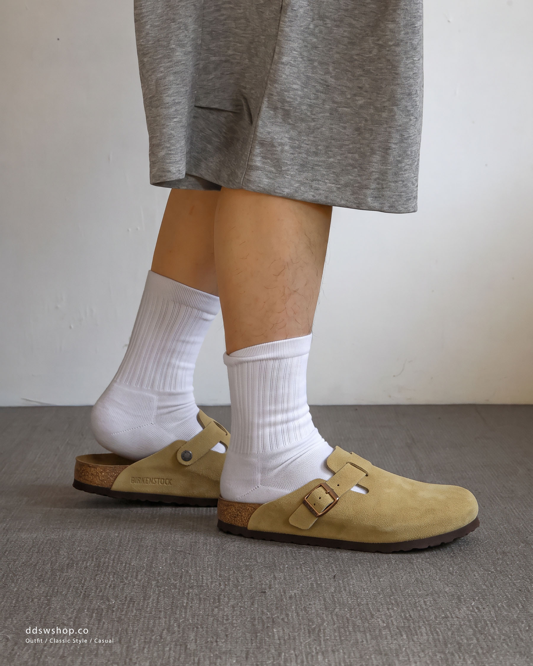 "現貨" Birkenstock Boston suede clogs "Latte Cream"