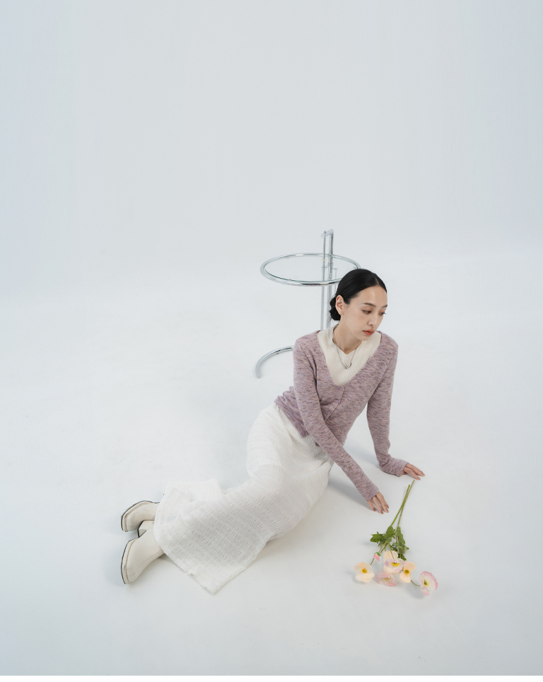 Water ripple texture elastic straight long skirt - white【03021818】in stock+pre-order